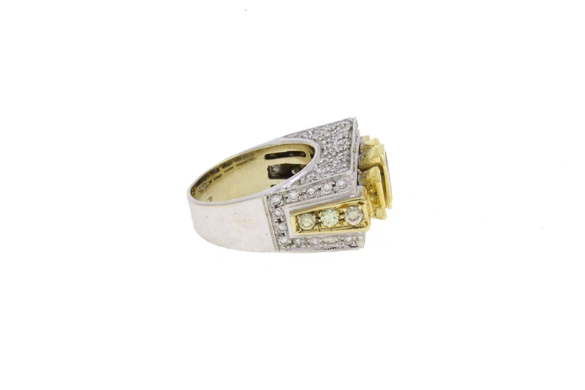 Retro Luise Sapphire Diamond Gold Ring