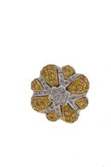 Diamond yellow sapphires Gold Daisy Earrings