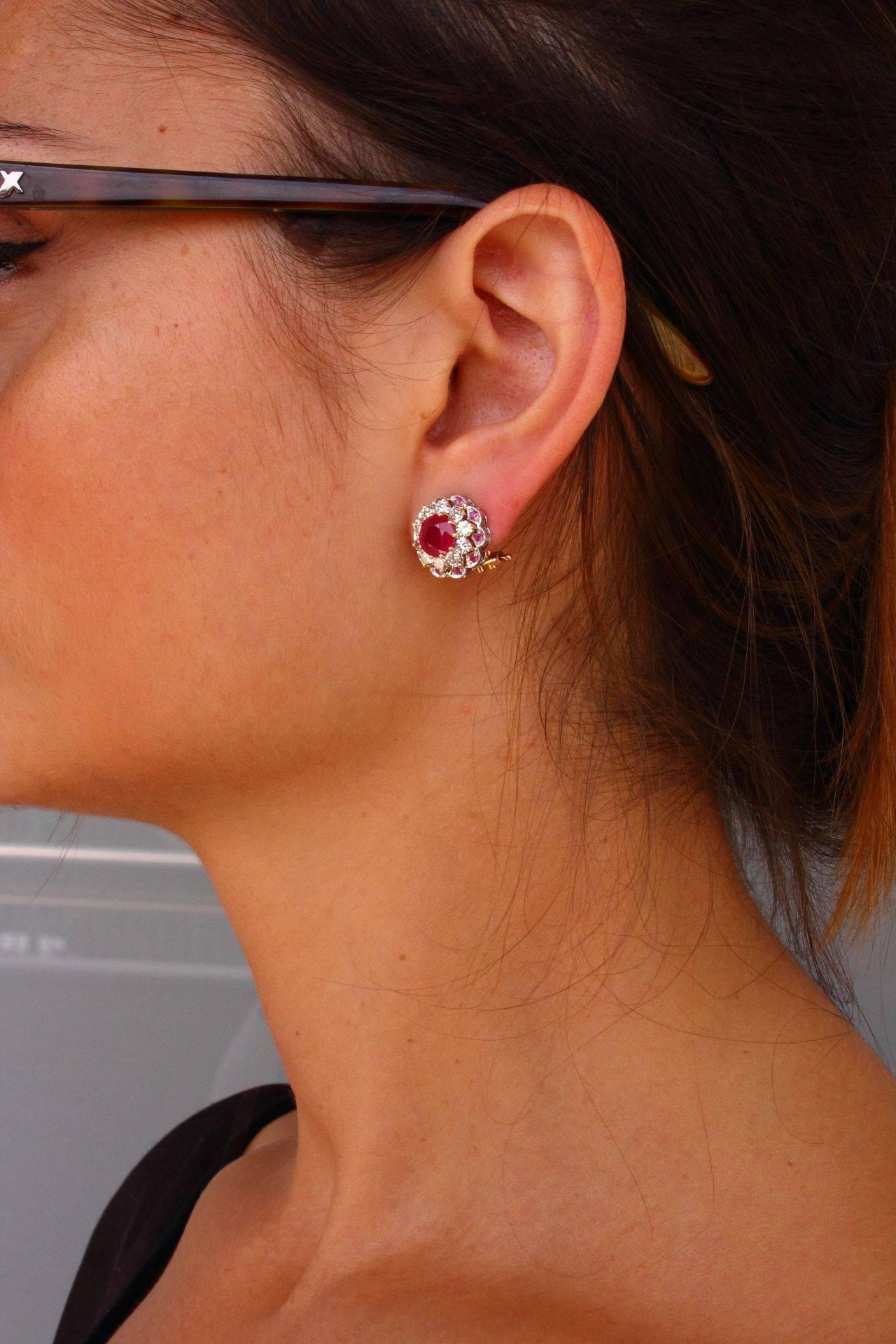 Luise Ruby Diamond Gold Earrings 1