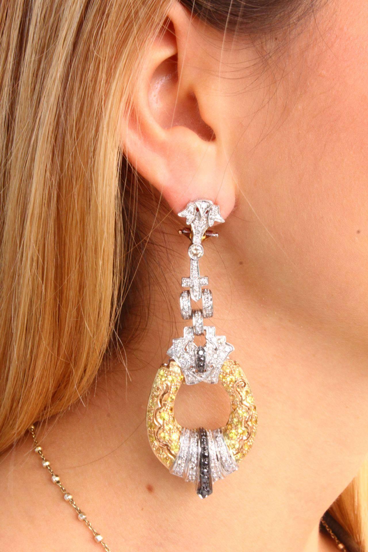 white gold chandelier earrings