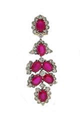 Luise Chandelier Ruby Diamond Gold Earrings