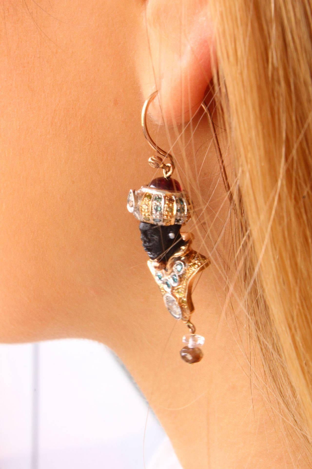 Women's Luise Ruby Ebony  Diamond Sapphire Emerald Pearl  Moretti Earrings
