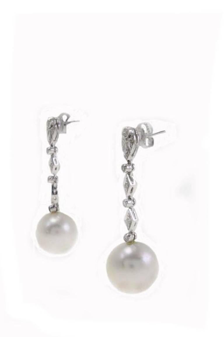 Retro Luise Diamond Pearl Earrings 'OR616T'
