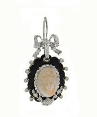 Luise Cameo Coral Diamond Earrings