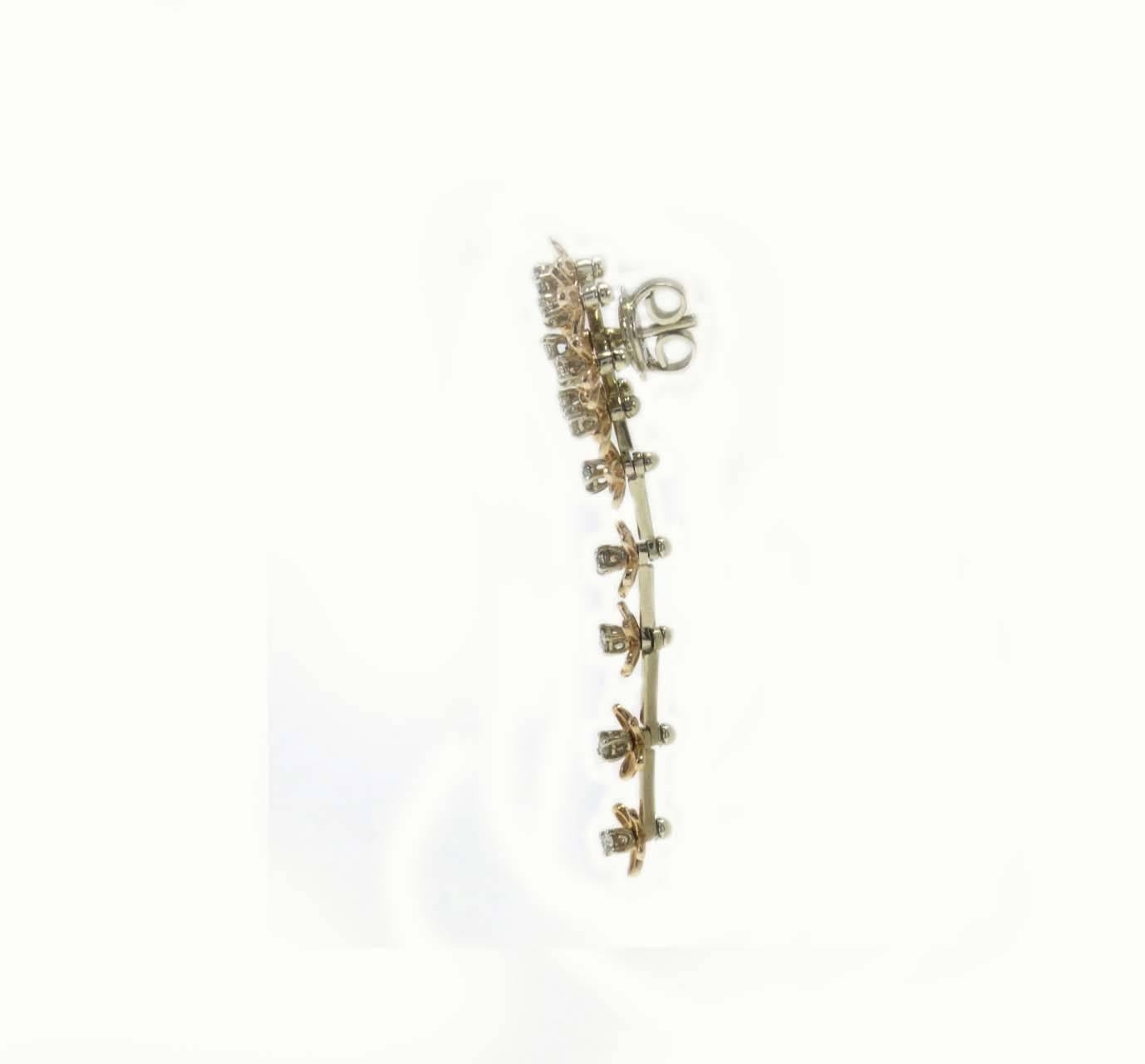 Retro Luise Diamond Daisy Chain Earrings