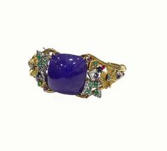 Goldarmband, Diamant Smaragd Rubin Saphir Tansanit