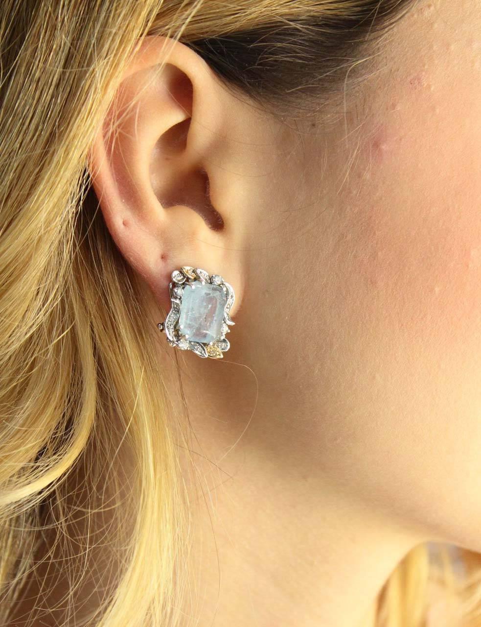 Luise  Aquamarine Diamond Earrings In Good Condition In Marcianise, Marcianise (CE)