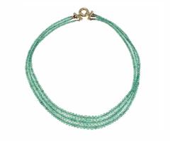 Multi fili di alta qualità  Collana Choker in oro con smeraldi