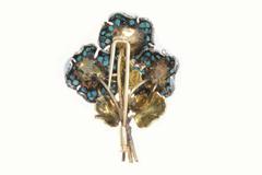 Buccellati Turquoise Pearls Brooch