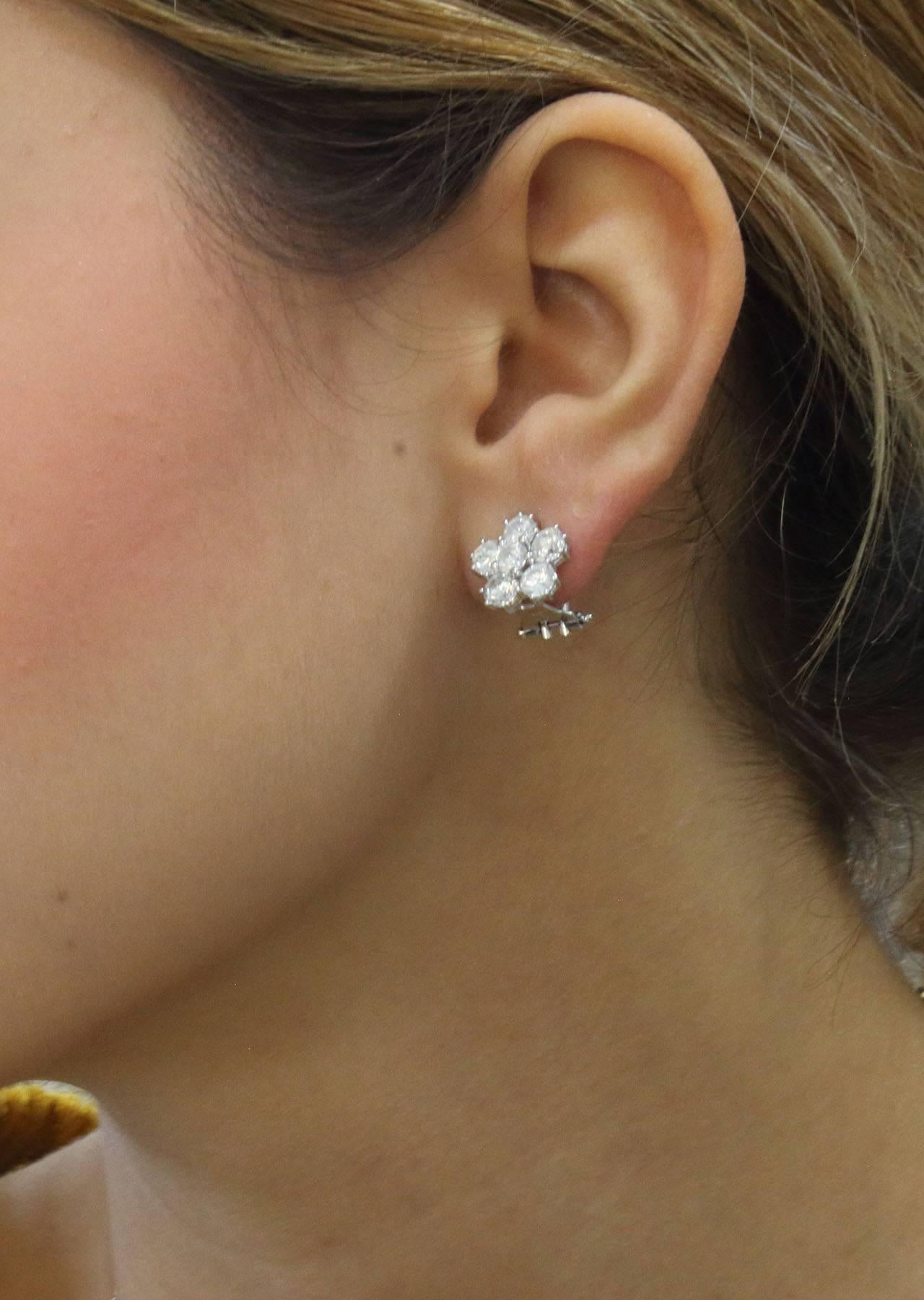 Luise  Retro Diamond Gold Flower Earrings 1