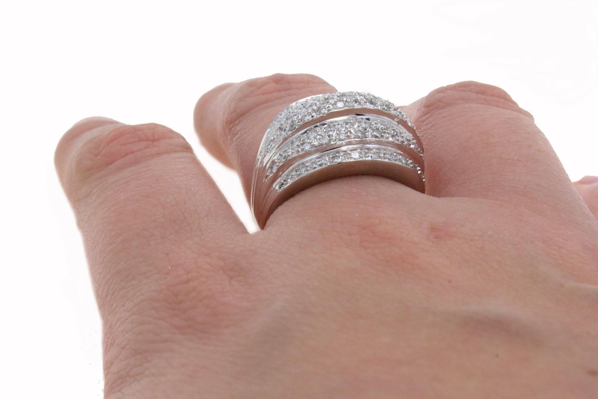 Women's Diamond 18 kt  Gold Dome Ring