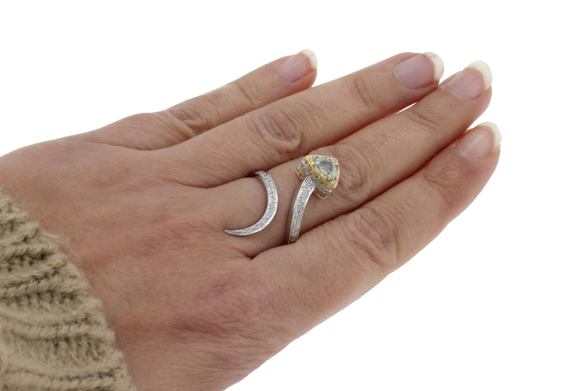 Women's Luise Diamonds Three Gold Snake Ring