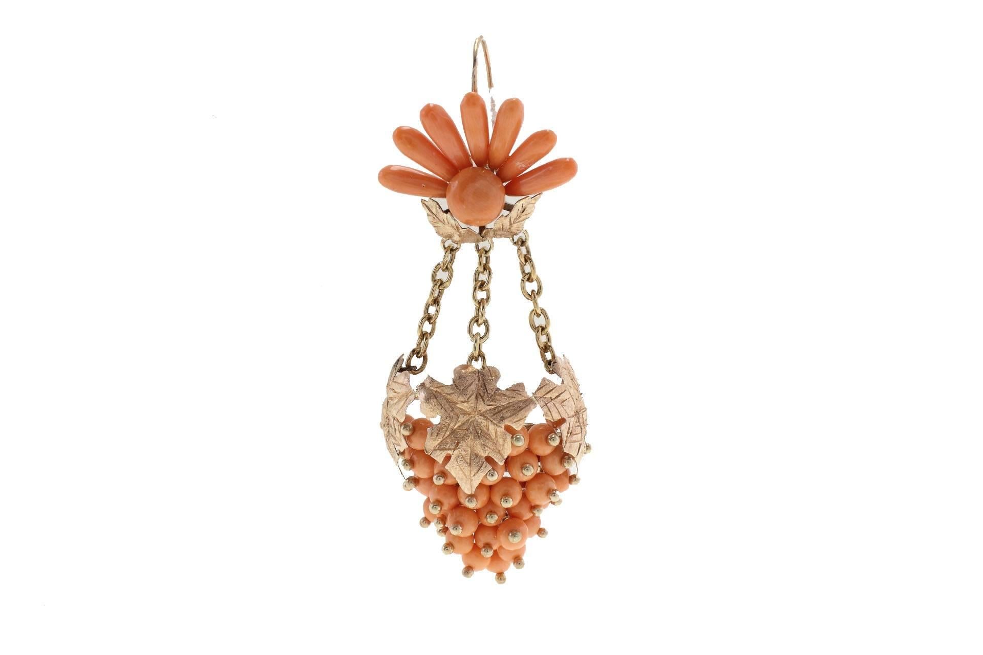 orange chandelier earrings