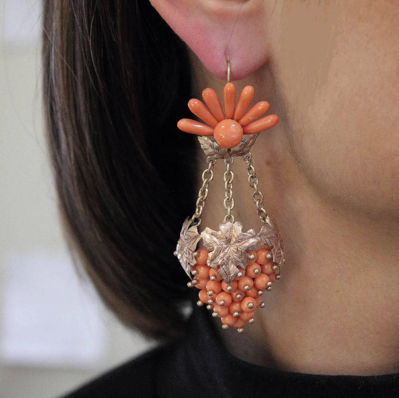orange fruit earrings