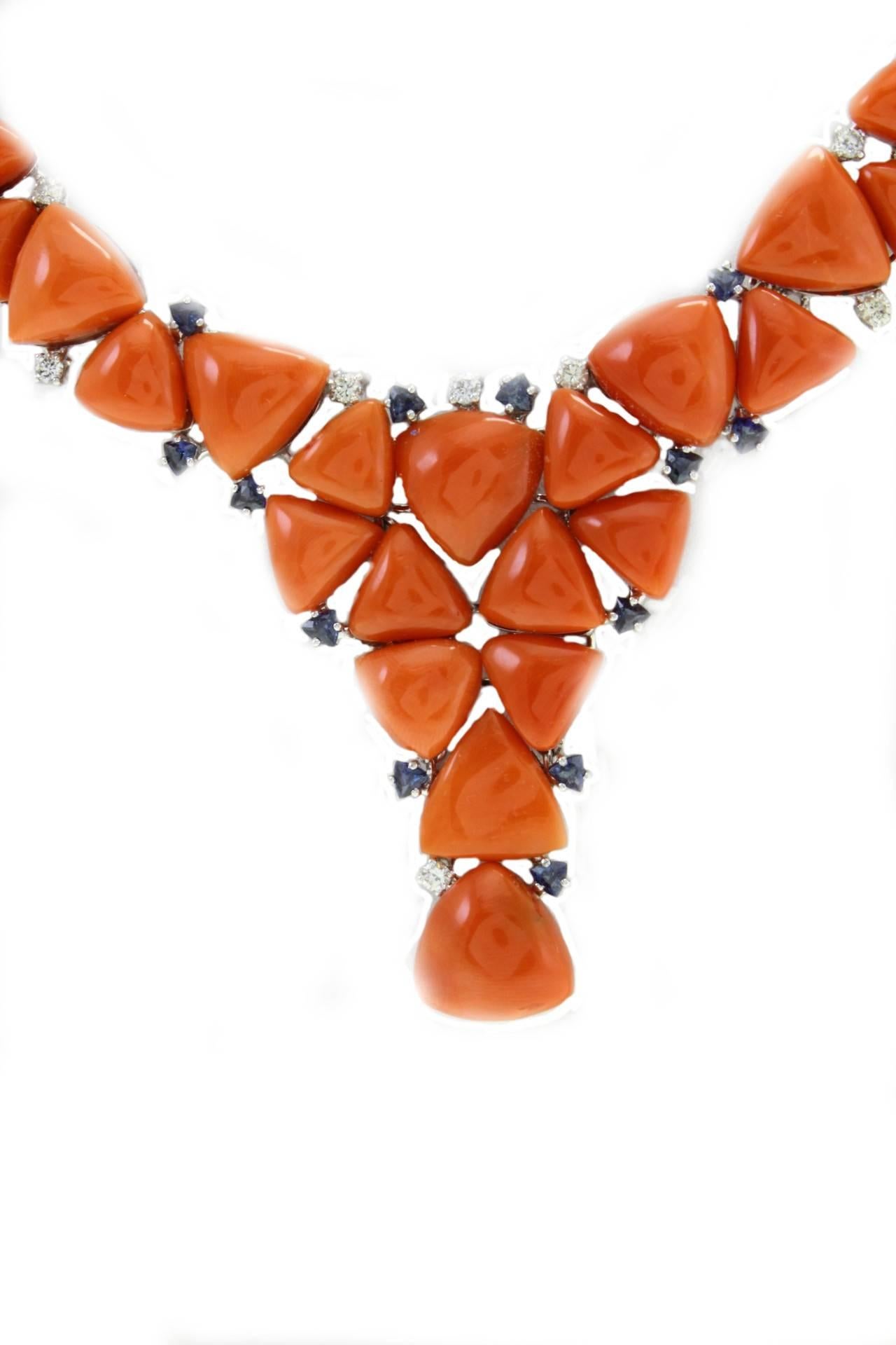 white gold coral necklace