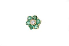 Luise Diamond Emerald Gold Daisy Ring