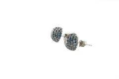 Little Dome Diamond and Fancy Diamond 18 Karat White Earrings