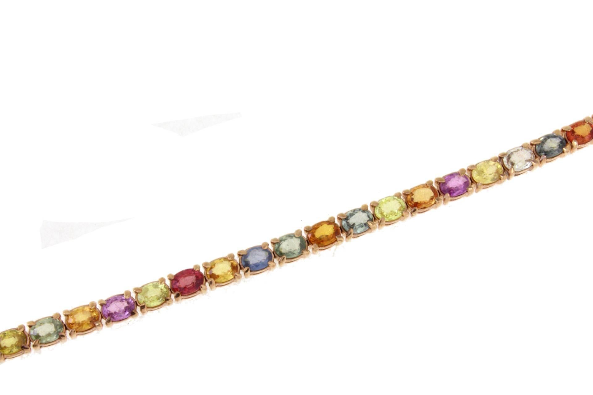 Women's Luise Multicolor Sapphires Rose Gold Bracelet