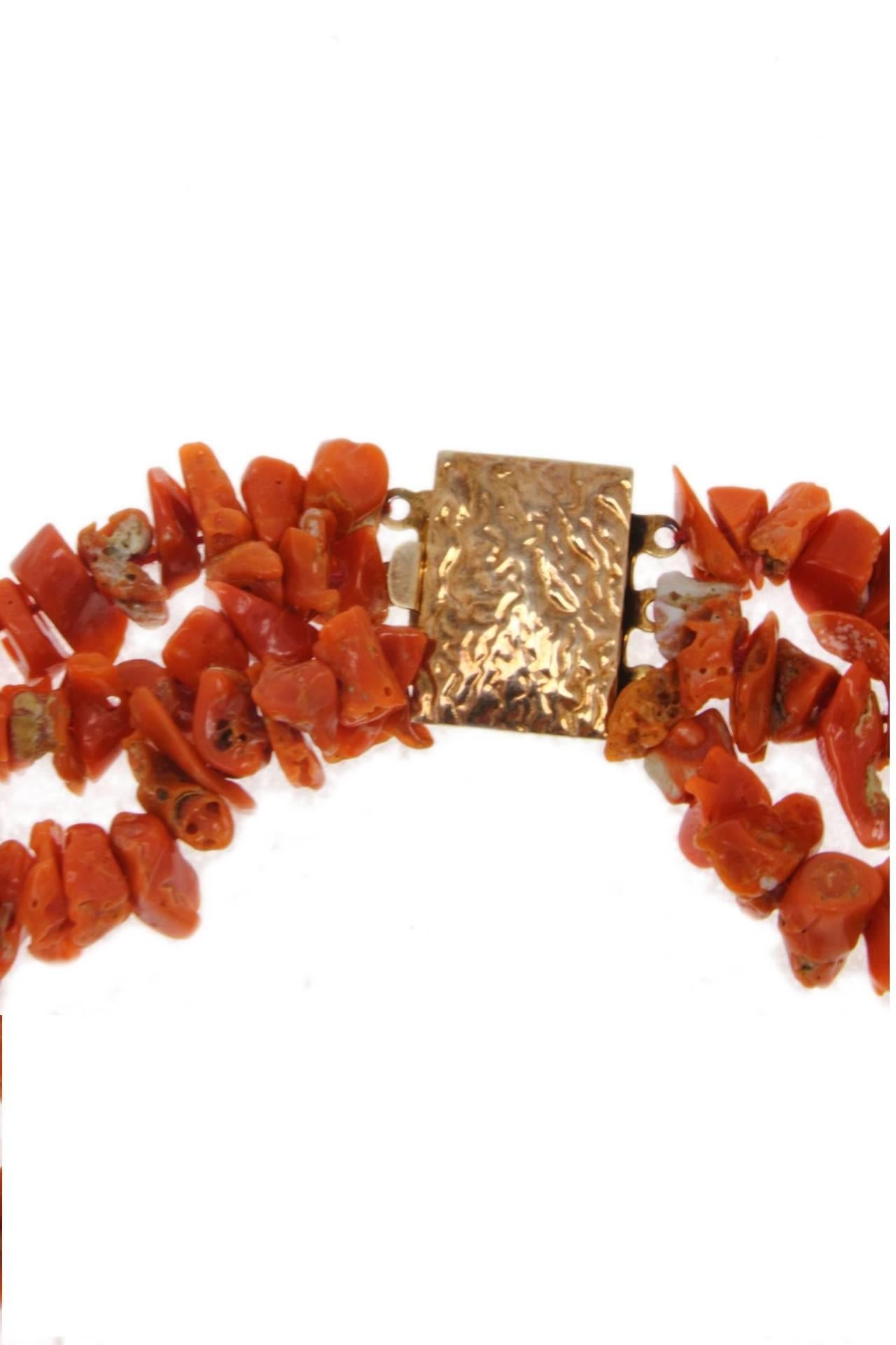 Luise Coral Silver Necklace In Good Condition In Marcianise, Marcianise (CE)
