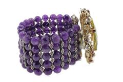 Luise Diamonds Rubies Semiprecious Stones Pearls Amethyst Bracelet
