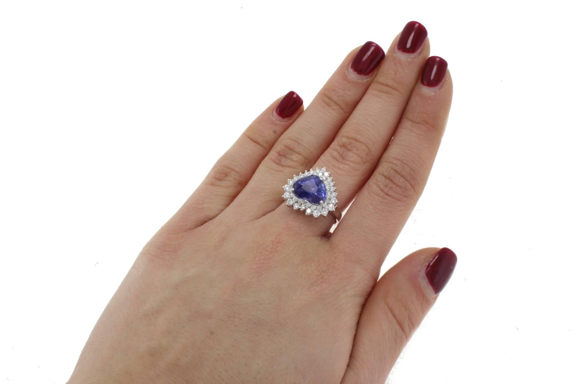 Women's Diamonds  Blue Sapphire Fashion Gold Ring