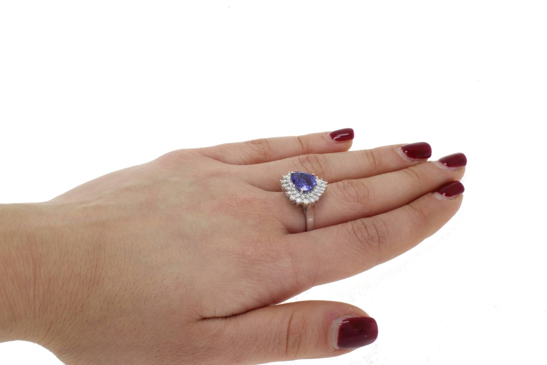 Diamonds  Blue Sapphire Fashion Gold Ring 1