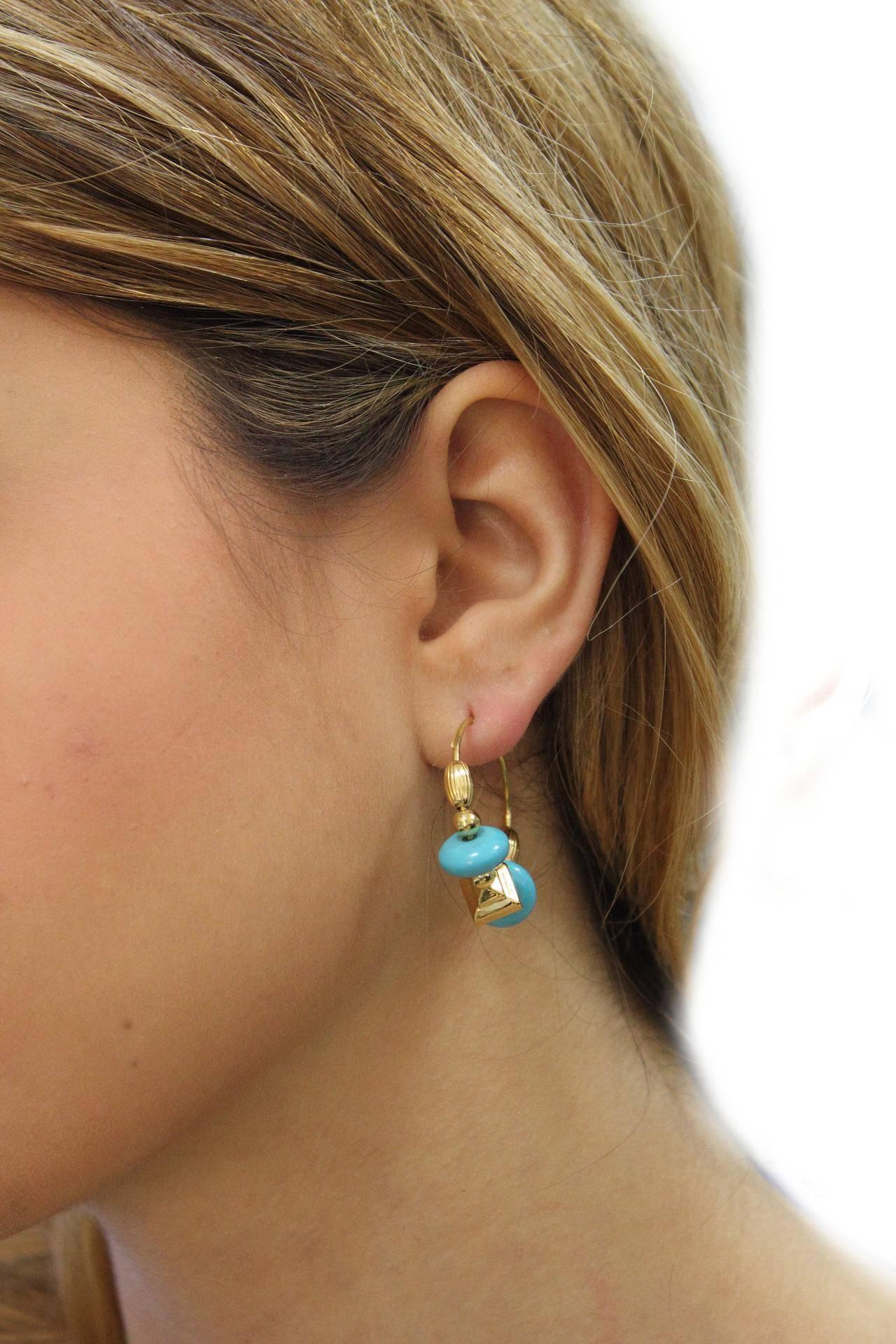Orecchini a cerchio in oro 18 kt Stones In condizioni buone in vendita a Marcianise, Marcianise (CE)