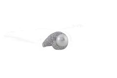 Bague grappe en or avec perles des mers du Sud australiennes 2, 41 diamants
