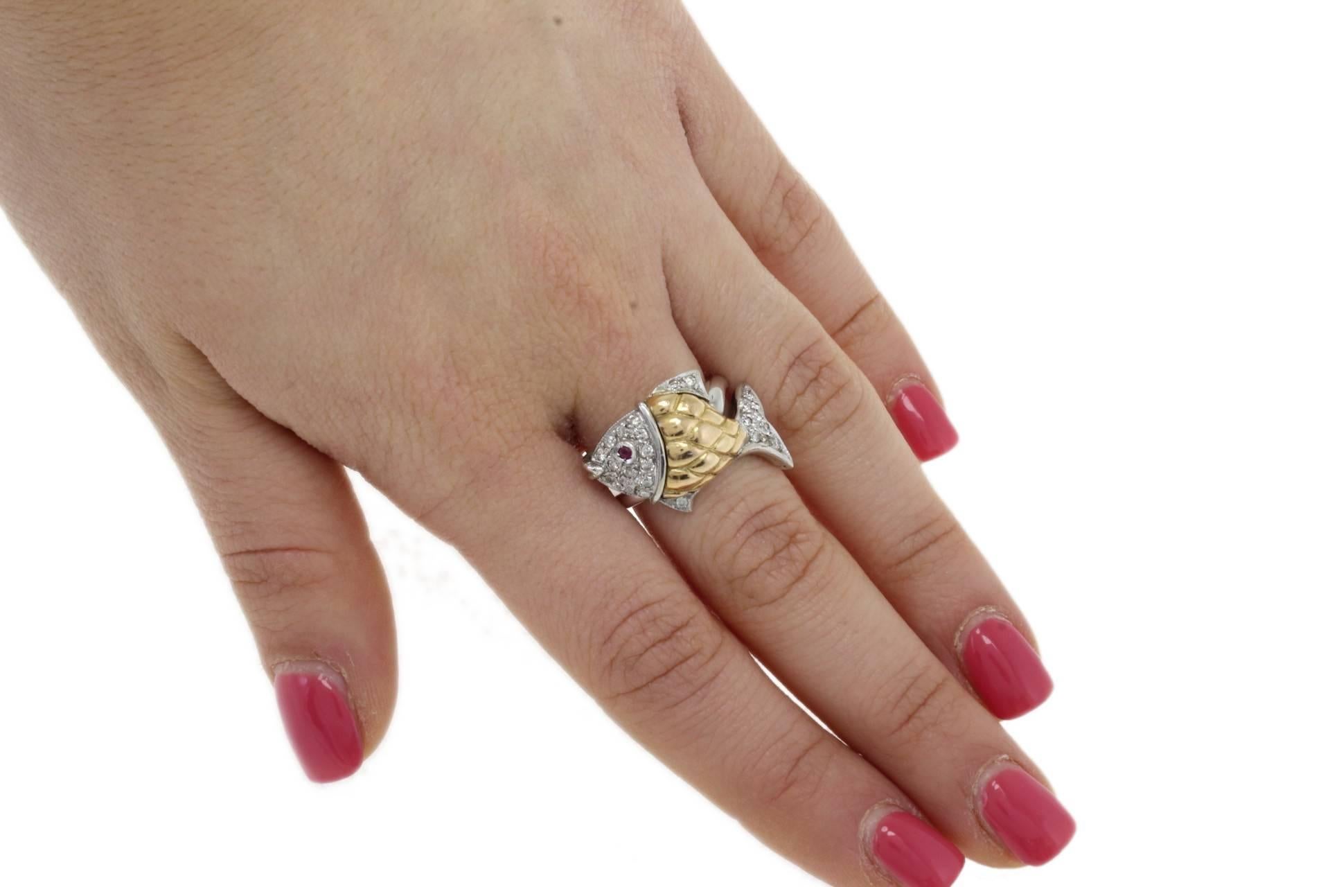Women's Luise Gold Diamonds Ruby Cocktail Ring