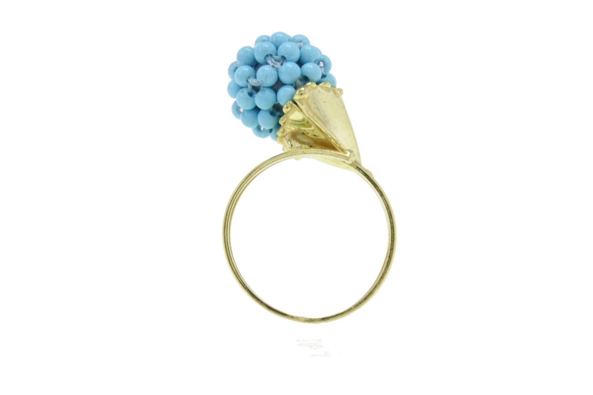  Stones 18 kt Gold Cluster Ring In Good Condition For Sale In Marcianise, Marcianise (CE)