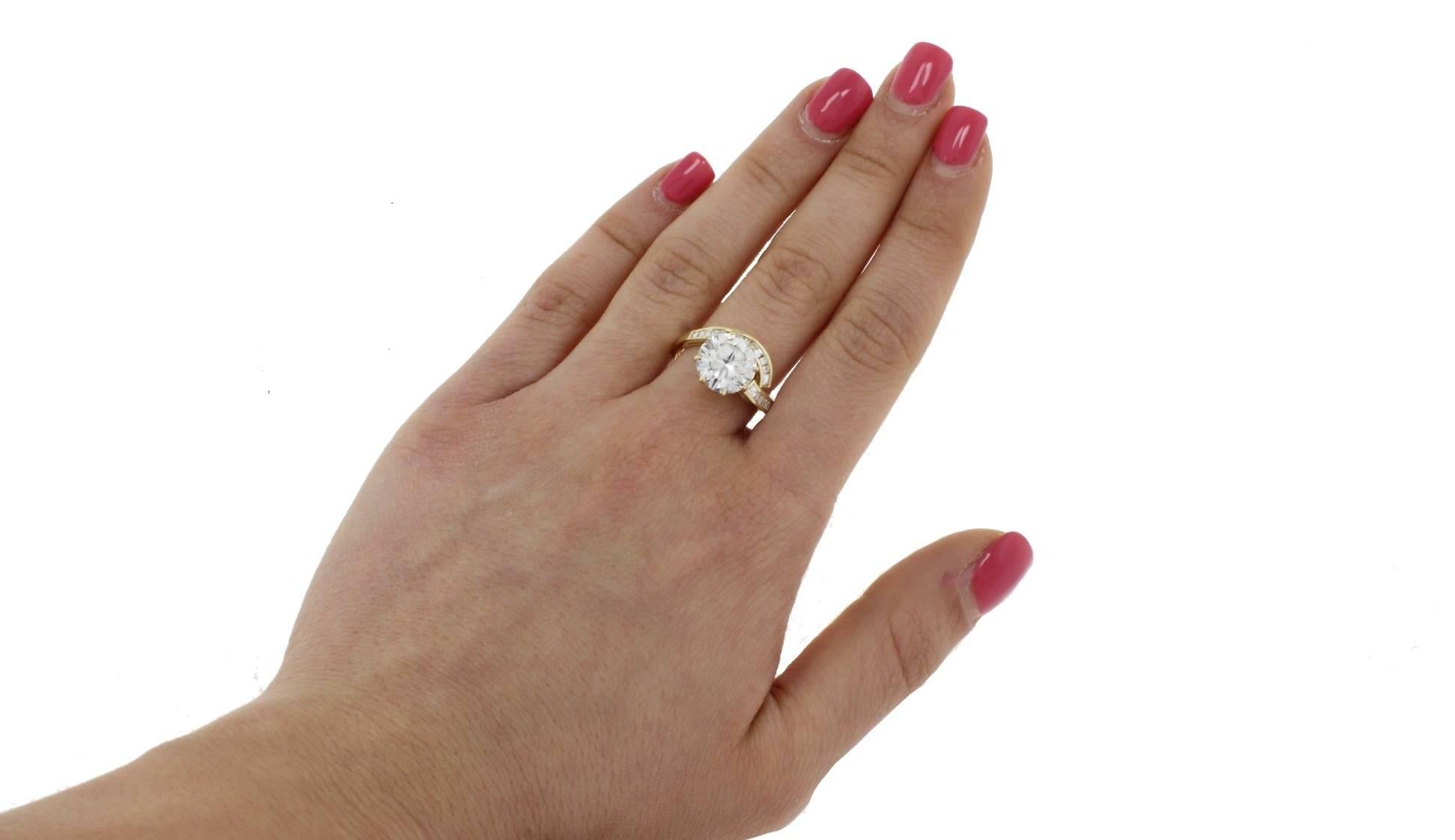 Women's Luise Diamond GIA Certified 3.89 Karat  Yellow Gold Ring