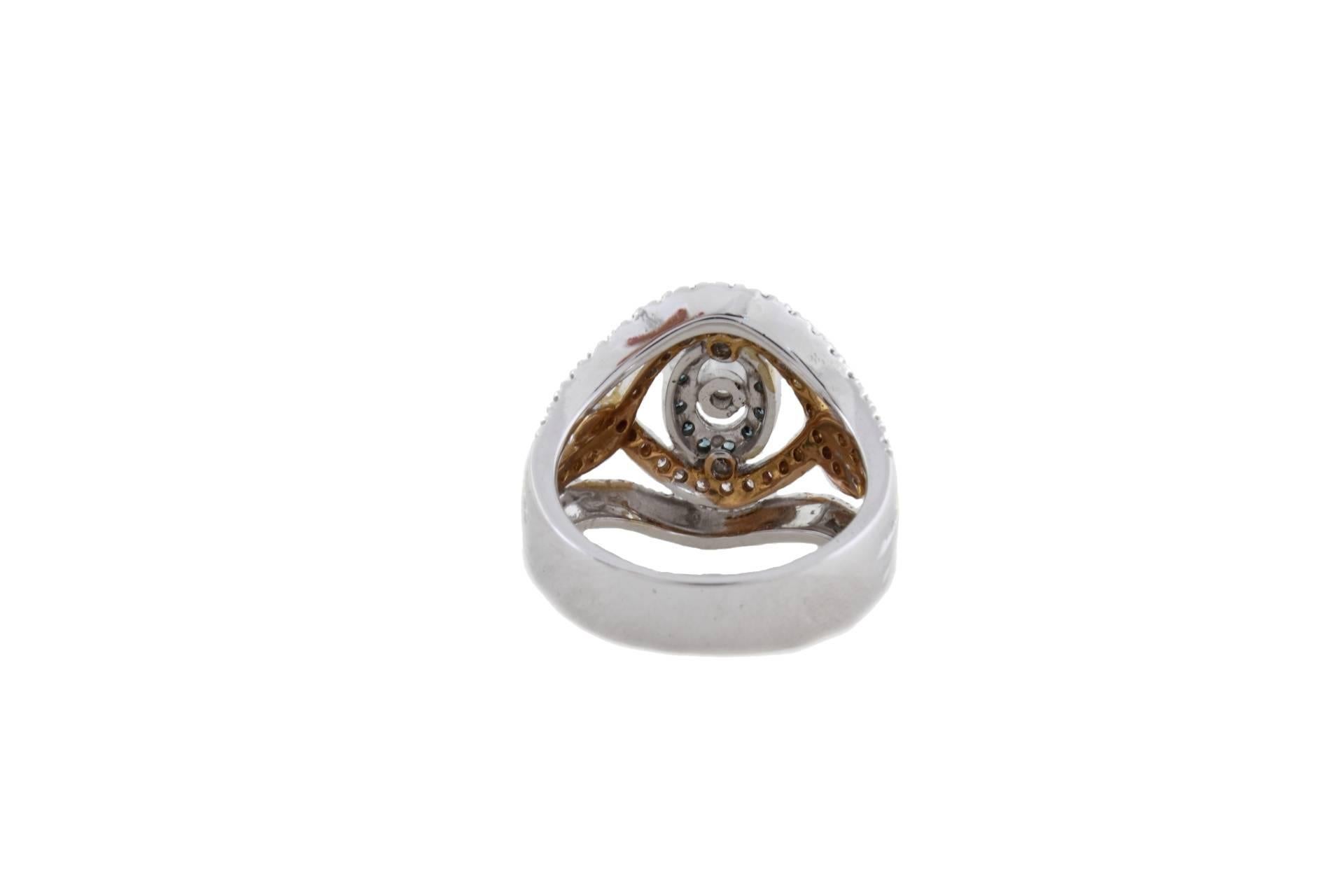 Retro Fancy Diamond Dome Gold  Ring For Sale
