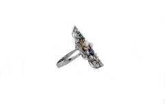 Diamond Pearl Precious Stone Gold  Ring