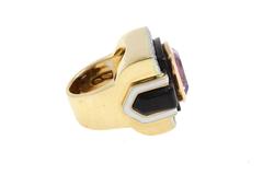 Luise Amethyst Onyx Diamond Ring