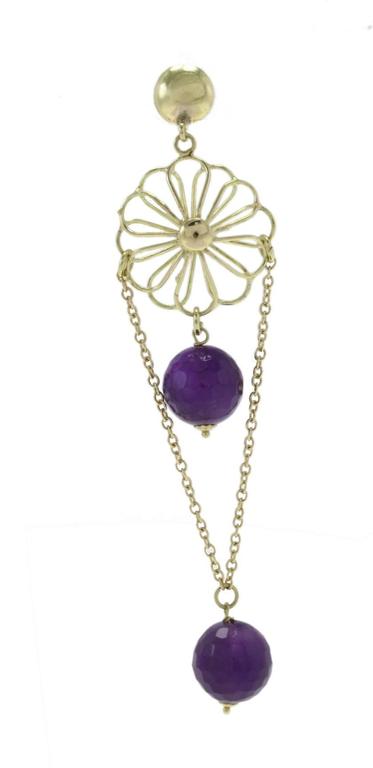 Luise Amethyst Yellow Gold Earrings For Sale at 1stDibs