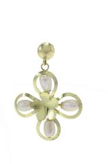Luise Pearl Yellow Gold Flower Earrings