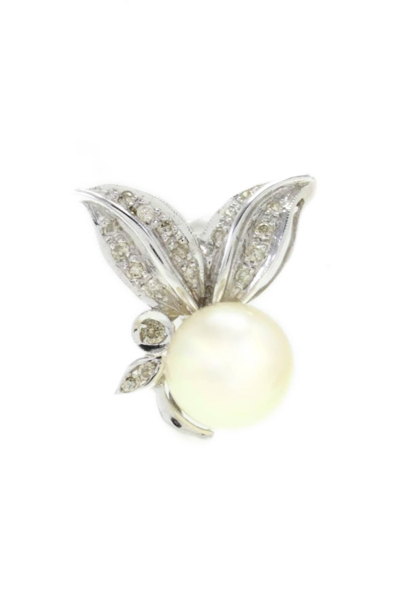 Retro Luise Gold Diamond Pearl Earring