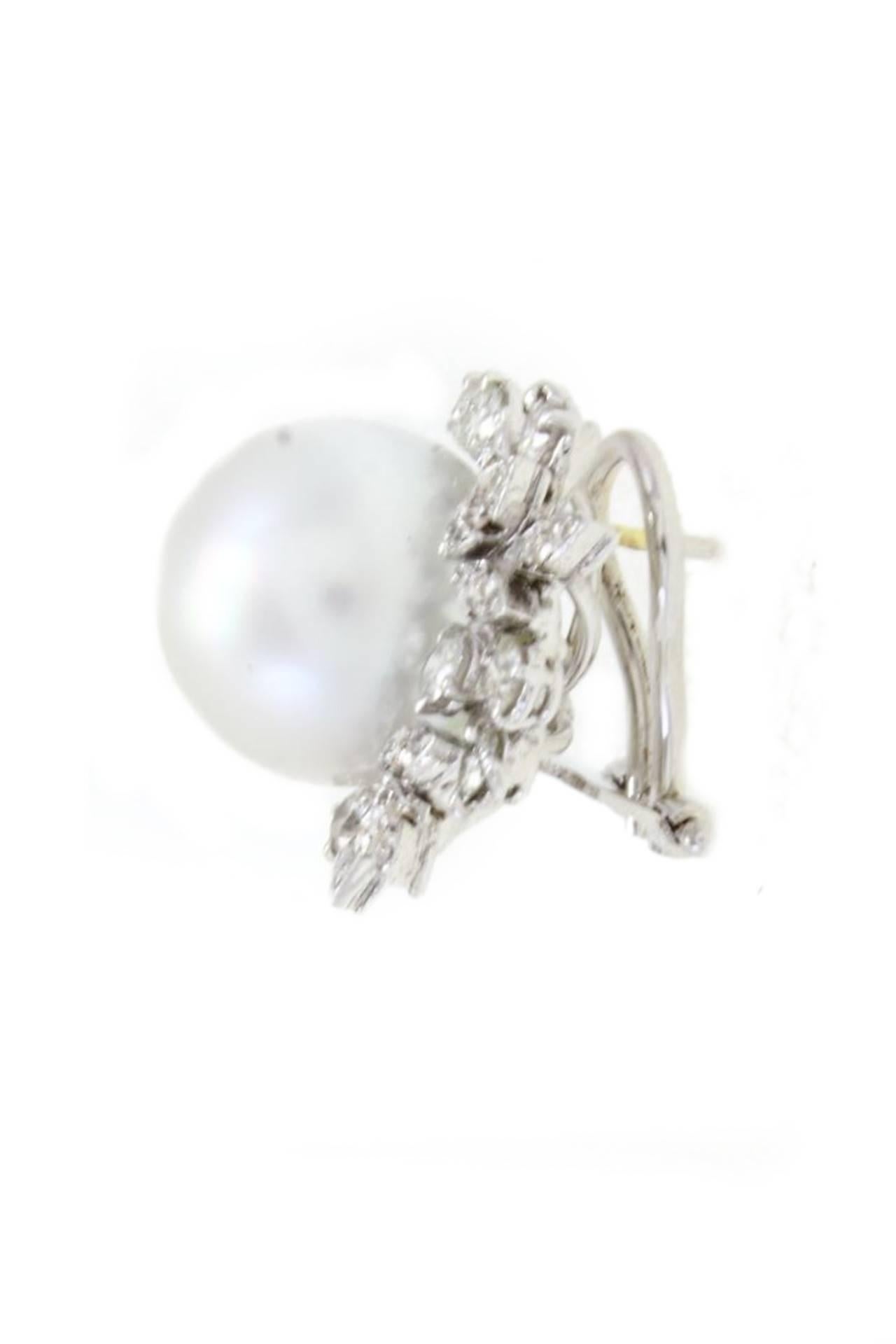 Retro Luise Diamond Pearl Earrings