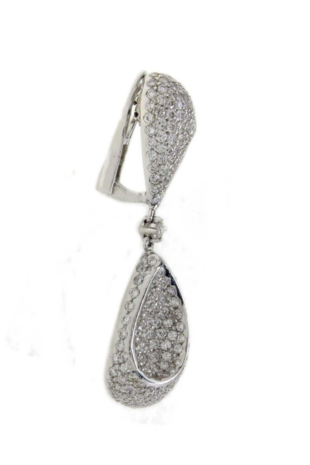 Retro ct 2, 97 Diamond 18 t white gold Dangle Earrings