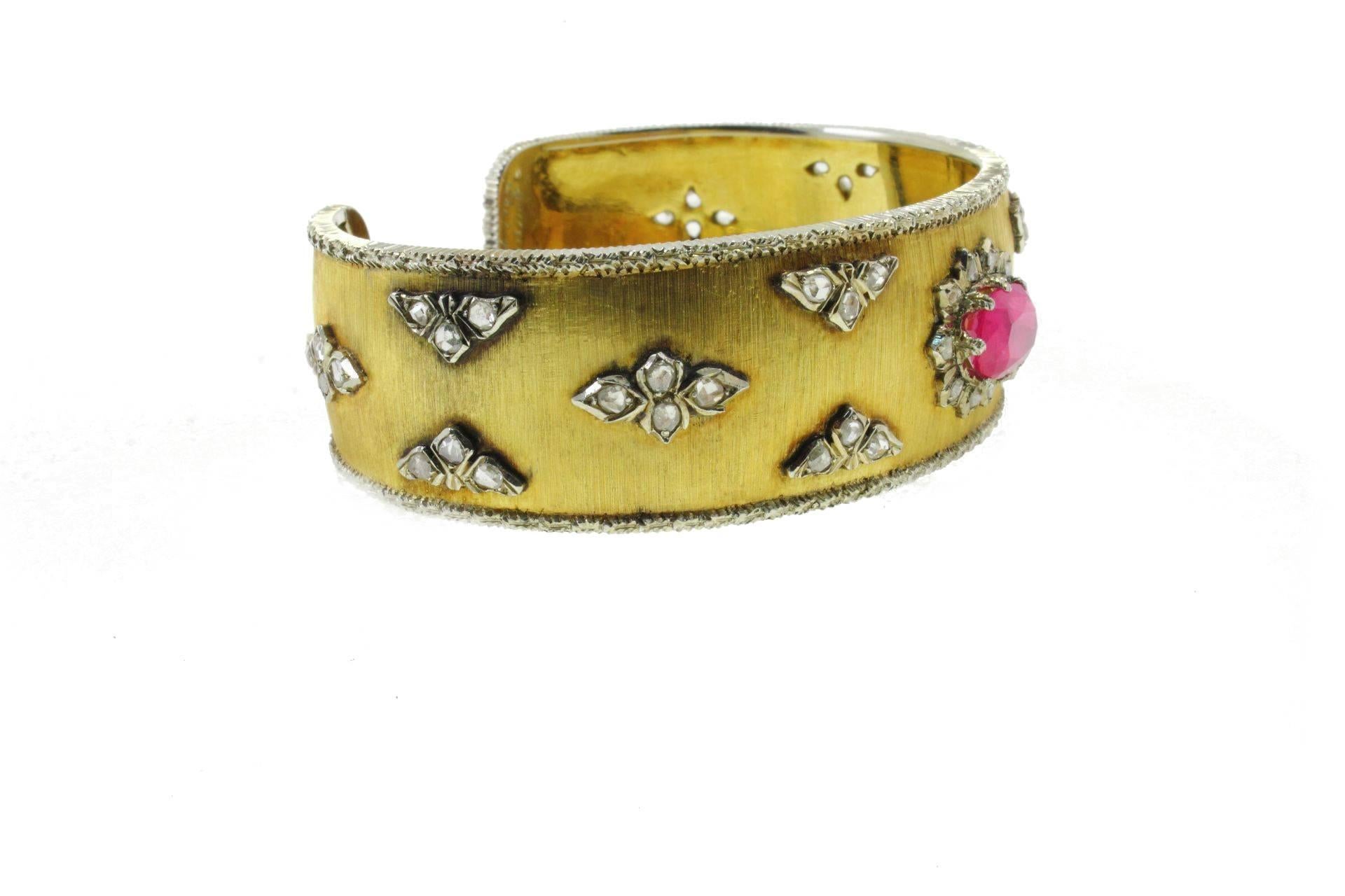Women's Buccellati Ruby Diamond Gold Bracelet