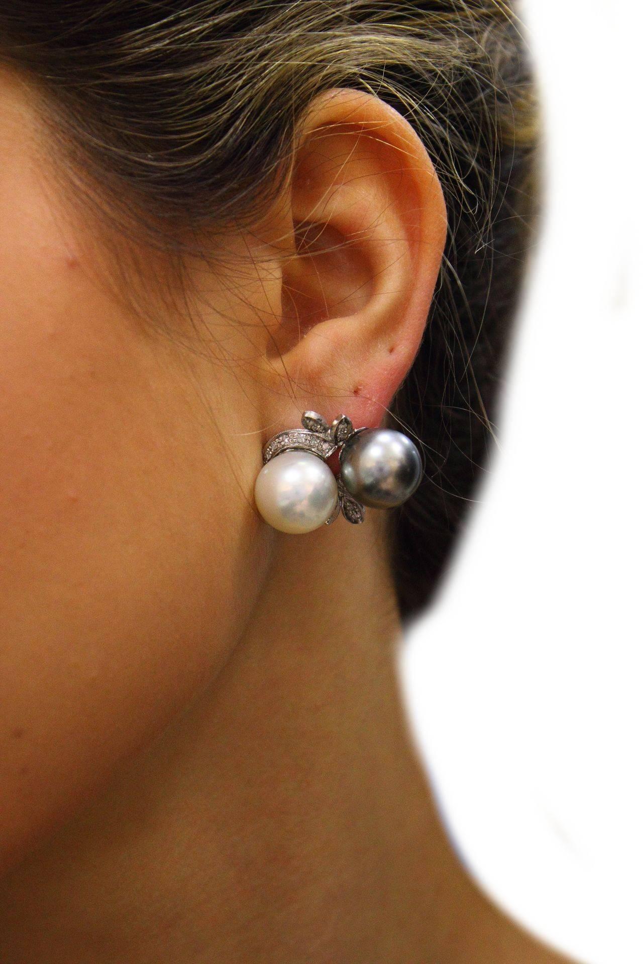  Pearl Diamond Gold Stud Earrings In Good Condition In Marcianise, Marcianise (CE)