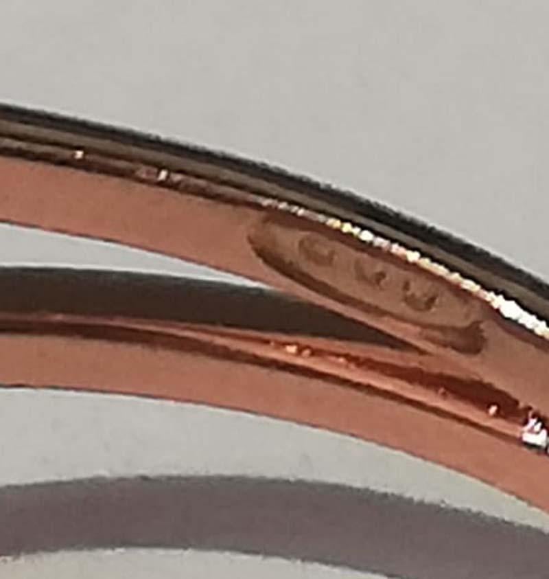 Donna Anello con rubini, diamanti, oro rosa e argento. in vendita