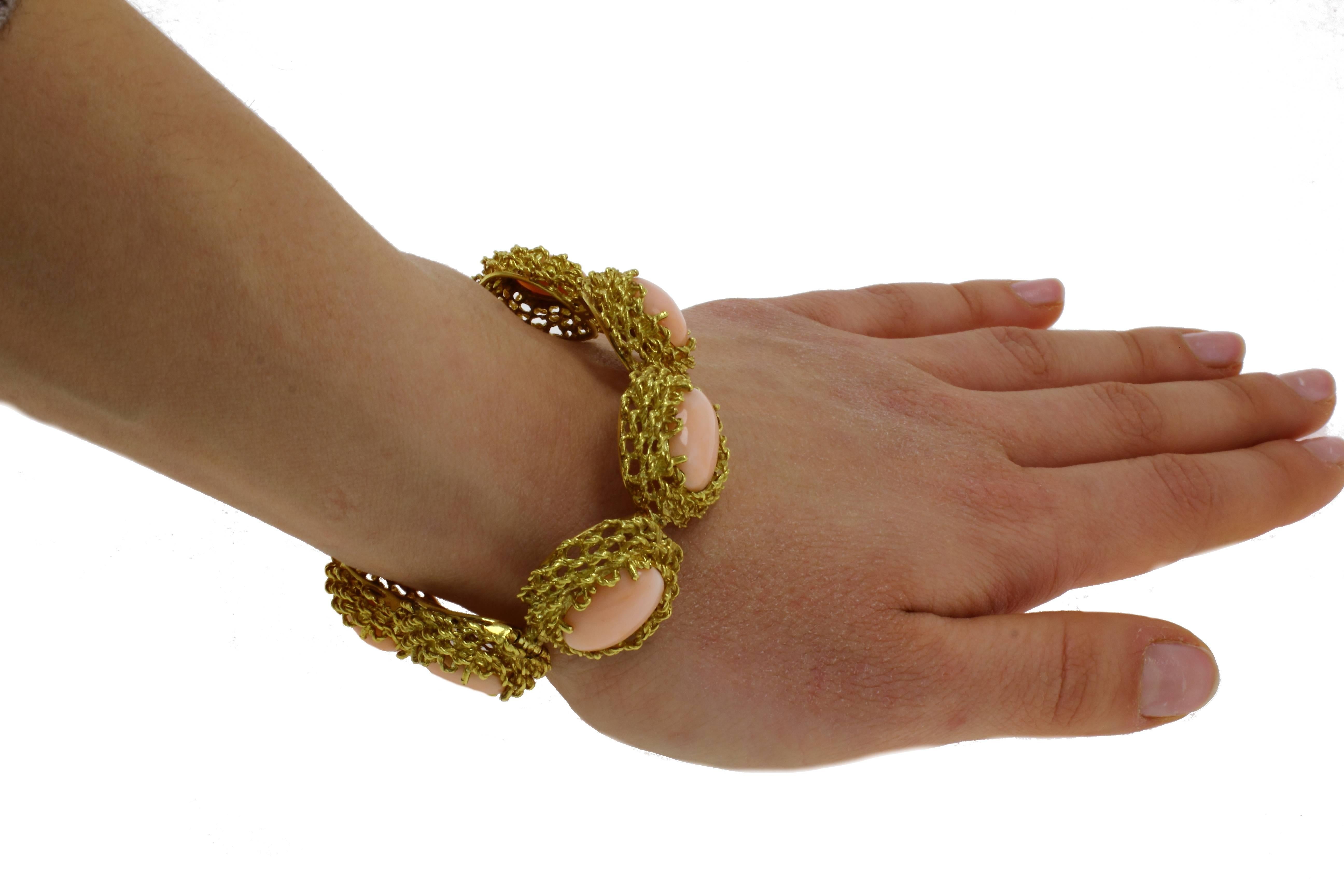 Women's Luise Gold Coral Clamper Bracelet