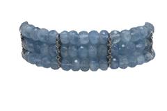 Aquamarine Diamond Gold Bracelet