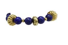 Lapis 18 kt Gold Link Bracelet