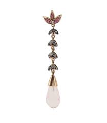 Boucles d'oreilles pendantes Quartz Rubis Argent Diamant Or