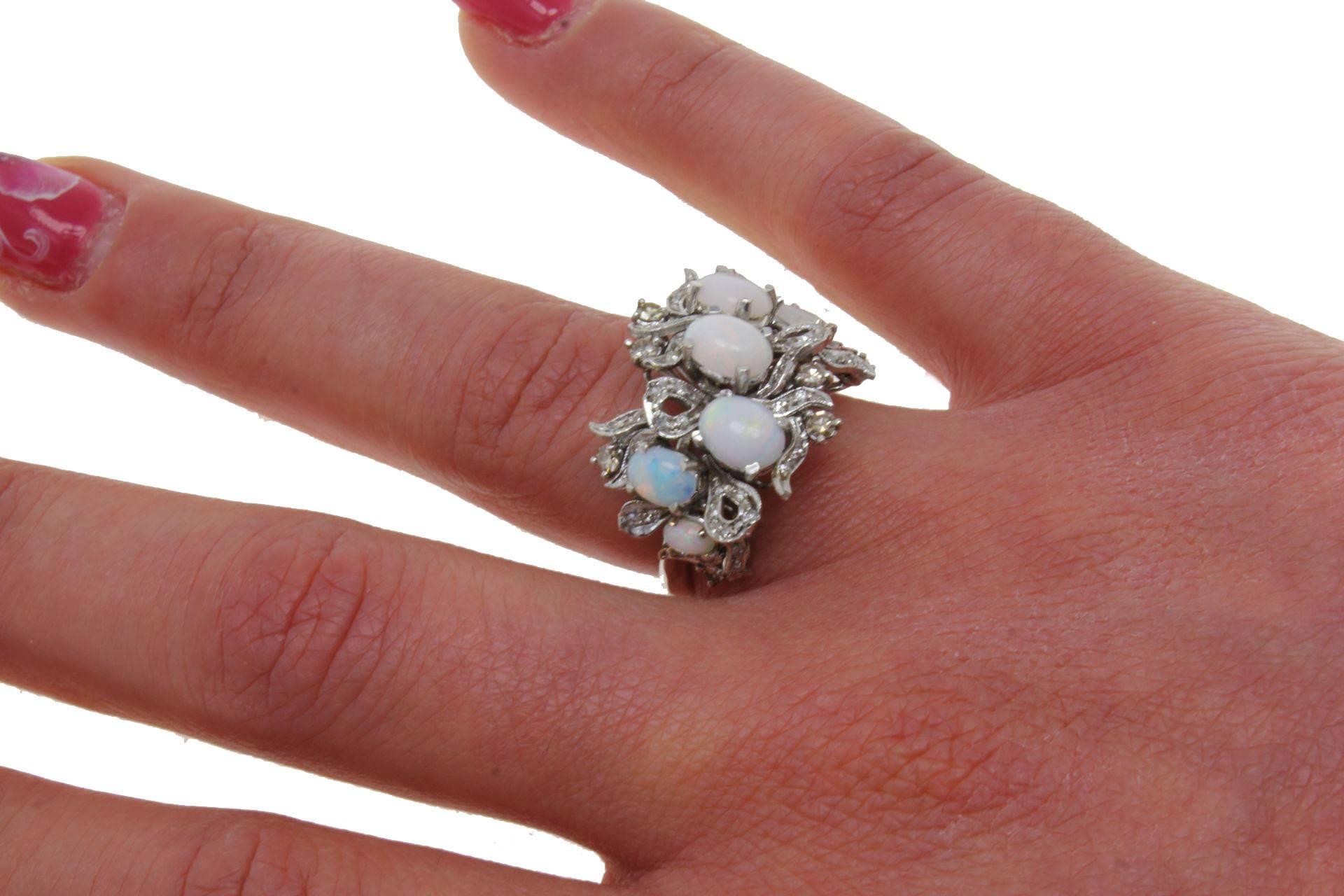Women's  Diamond Opal Ring