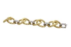 Bracciale A Link in oro giallo 18 kt e diamanti