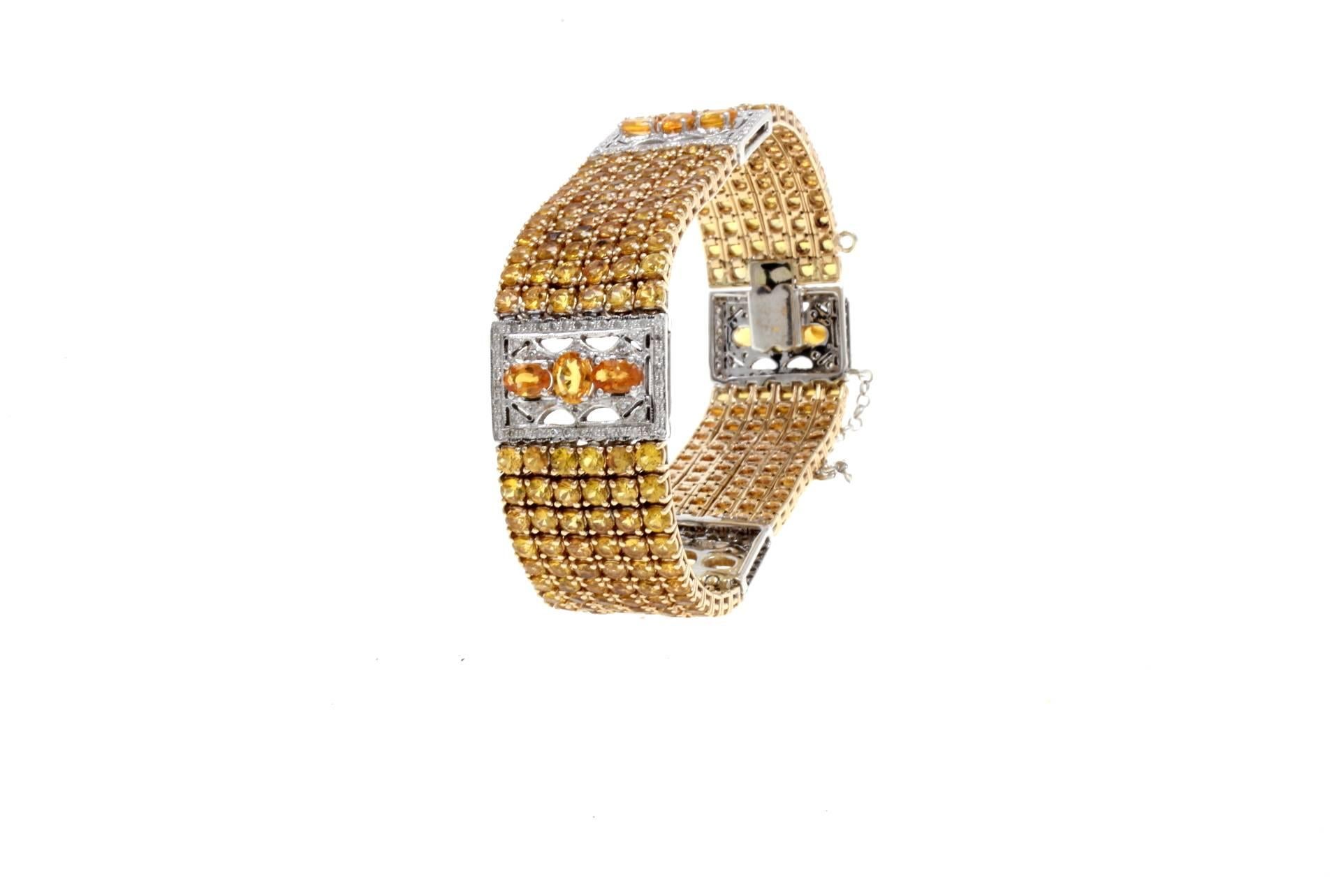 Retro Luise Sapphire Diamond Gold Bracelet