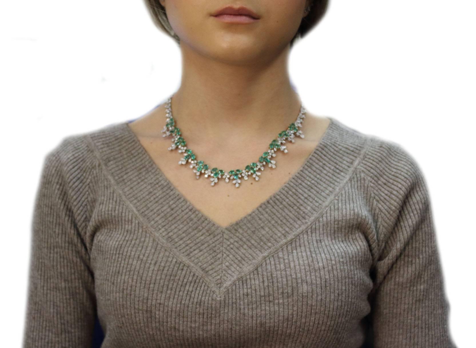 Women's Luise Emerald Diamond Gold Necklace